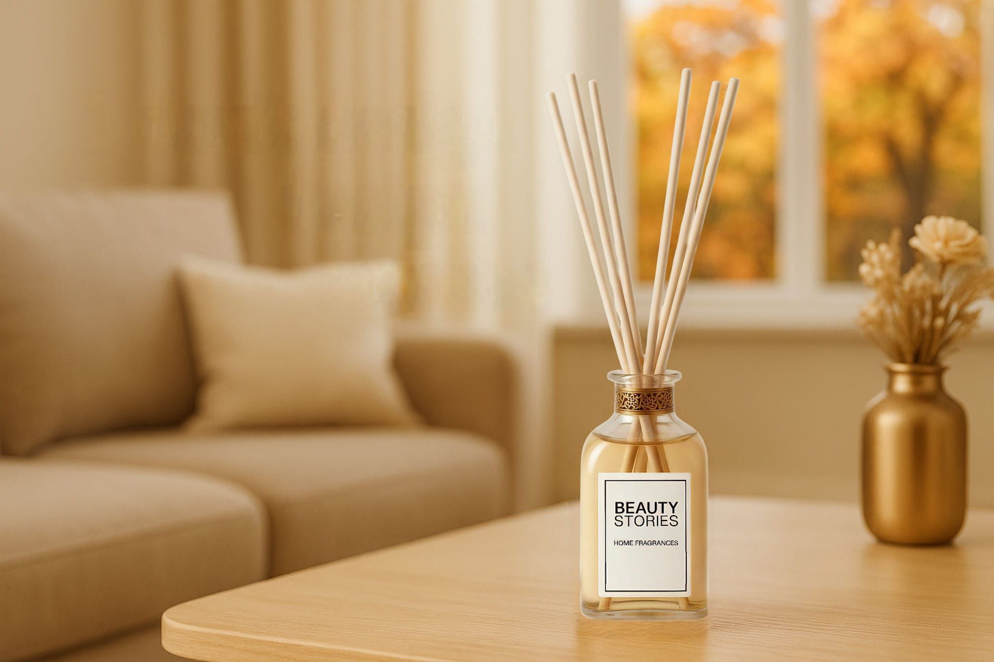 Een foto met olie geurstokjes